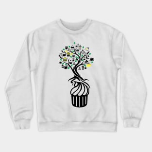 Cupcake Muffin Tree Of Life Yoga Celtic Viking Yggdrasil Crewneck Sweatshirt